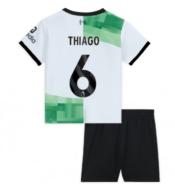 Liverpool Thiago Alcantara #6 Segunda Equipación Niños 2023-24 Manga Corta (+ Pantalones cortos)